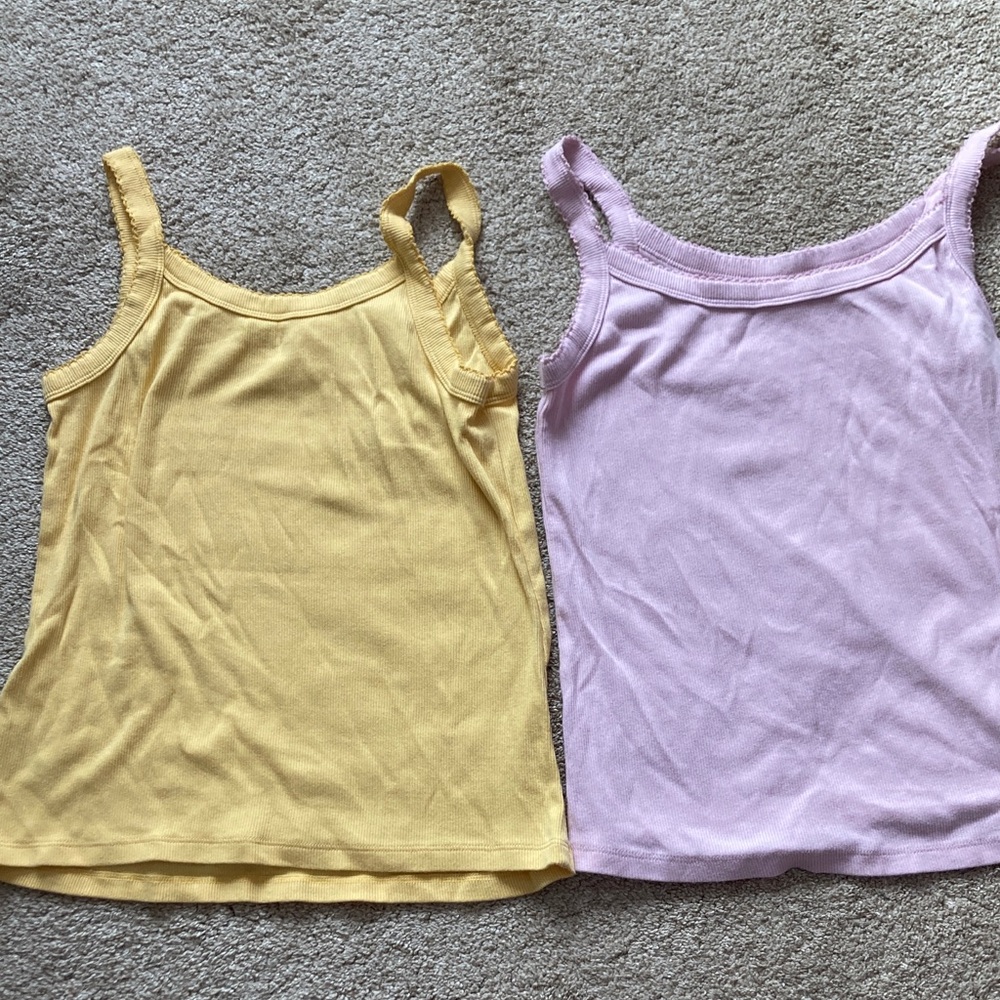 Old Navy bundle yellow and pink ribbed tank tops